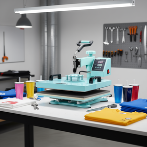 Presse à chaud Vevor 15x15 pouces, 5 en 1, semi-automatique, électrique, à plat, pour t-shirts et mugs - Product Image 2