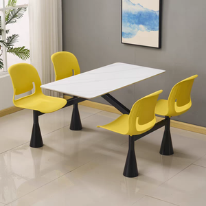 High-End Rectangular Dining <strong>Table</strong> and Chair Set for School <strong>Canteens</strong>, Staff, and Factories - 4-Person Integrated Stone <strong>Table</strong> - Product Image 4