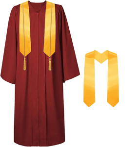Unisex Adulto Mate High School Bachelor Vestido de graduación Gorra Borla Estola Honor Cord Set-Venta al por mayor Artículos de uniformes escolares - Product Image 2
