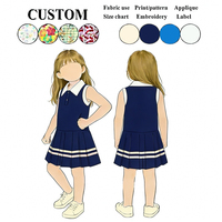 Nouvelle Arrivée 2026 – Robe Polo Sans Manches Mignonne pour Filles (6-14 Ans) à Rayures, Coupe Trapèze avec Ourlet Plissé, Idéale pour l'École et le Quotidien, en Coton Respirant