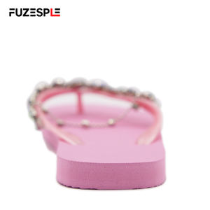 Tongs de mariage pour femme Tongs pour mariée pour danse Tongs de plage en caoutchouc Tongs de mariage roses avec <span class=keywords><strong>strass</strong></span> pour femmes - Product Image 5