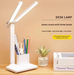 Factory Direct USB Touch Control <strong>Battery</strong> Rechargeable <strong>Small</strong> LED Desk Lamp Night <strong>Light</strong> Reading Lamp White Shade Dimmable - Product Image 6