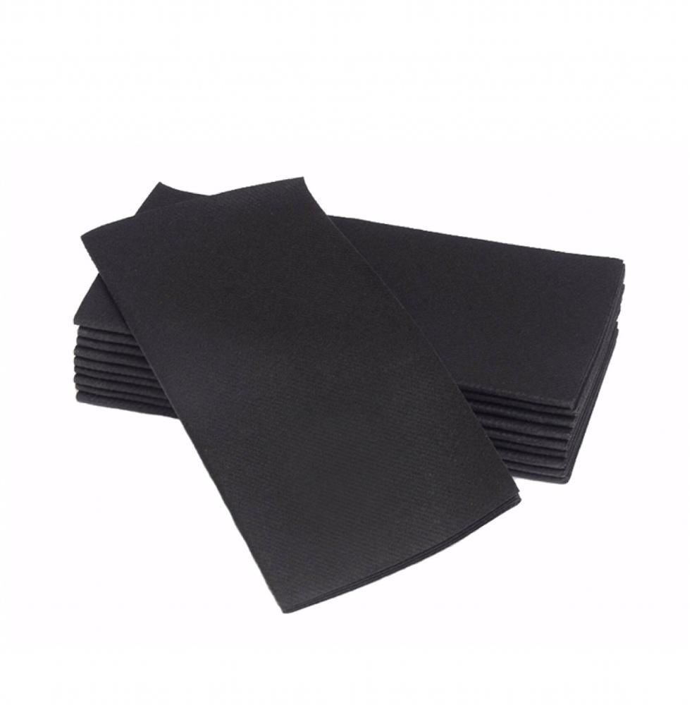 Serviettes en papier autocollants jetables, lot de pièces, en lin noir, blanc