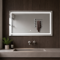Décoration de salle de bain Miroir de barbier Lumière murale Maquillage gratuit Brouillard LED Miroir intelligent