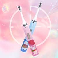 Cepillo de Dientes Eléctrico Infantil con Diseño de Dibujos Animados, Funciona con Pilas, con 3 Cepillos Suaves, Resistente al Agua