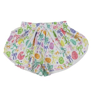 Shorts de sport décontractés pour filles, respirants et à séchage rapide, imprimé lapin de Pâques et nœuds, nouveau design, vêtements de yoga boutique pour enfants - Product Image 1
