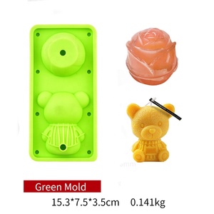 DM447 moule 3D en Silicone pour gâteau et Popsicle en forme d'ours, moule stéréoscopique en <span class=keywords><strong>treillis</strong></span> de glace Rose avec couvercle pour boissons faites maison - Product Image 5