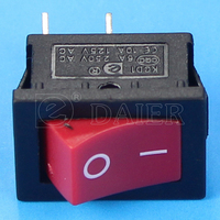 Interrupteur à bascule miniature KCD1 SPST ON-OFF 2 broches 10A 250VAC en nylon PA66 pour équipement électrique industriel et marin
