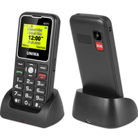 Teléfono para Personas Mayores UNIWA V171, Doble SIM, Teclado Qwerty, Botones Grandes para Números de Emergencia y Familiares, 1000mAh, Radio FM Inalámbrica, Base de Carga