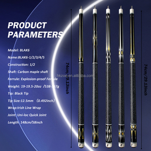PREOAIDR 3142 Taco de Billar Profesional de 2 Piezas con Eje de Madera de Arce y Funda de Fibra de Carbono de 58 Pulgadas para Billar - Product Image 2