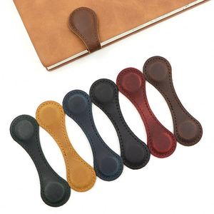 Double Sided Magnet <b>Bookmark</b> Clips Genuine Leather Book Markers Vintage Book Marks for Reading - Product Image 1