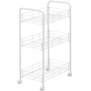 3 Layer Wire Basket Rack Space Saving Home <b>Storage</b> Metal Wire Utitlity Rolling <b>Cart</b> - Product Image 1