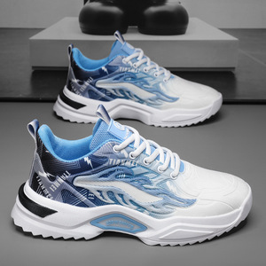 Chaussures de sport décontractées et de basketball tendance 2025 pour hommes, à lacets, couleur unie, avec doublure en maille respirante, baskets mode - Product Image 4