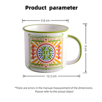 Ensemble de tasses en émail de style chinois rétro classique 350 ml Fait à la main Sans BPA Logo personnalisé Bureau Maison Bonnes choses à souhait Tasse à thé au lait
