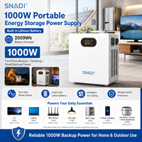 Système de stockage d'énergie domestique SNADI 1000W 1004WH 2009WH Batterie LiFePO4 Onduleur 1KW Prise en charge de l'UPS Système d'énergie domestique tout-en-un