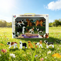Figurines d'animaux de ferme en plastique solide Yuglow, pack mixte, modèles réalistes de chiens, décorations, jouets