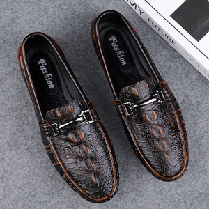 8877 mocassini Casual da uomo di grandi <span class=keywords><strong>dimensioni</strong></span> in vera pelle con stampa <span class=keywords><strong>coccodrillo</strong></span> - Product Image 3