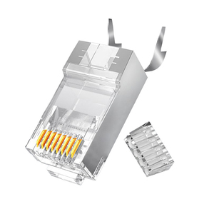 Connecteurs RJ45 Cat7 modulaires de réseau blindés SFTP moulés de haute qualité 8p8c 50PCS/100PCS/1000PCS par sac - Product Image 4