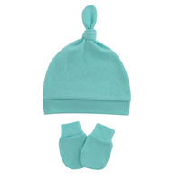 Gorro de algodón liso para bebé, gorro con guantes para recién nacido, regalo para niña, sombrero para bebé, accesorios para niño pequeño