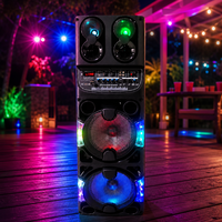 TAO-1021 Enceinte de danse carrée la plus vendue, double 10 pouces, pour extérieur, enceinte chariot, subwoofer portable haute puissance pour karaoké, RGB