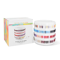 200 couleurs faux ongles conseils affichage serviette vernis à ongles support de rangement styles d'ongles montrant tableau avec faux conseils