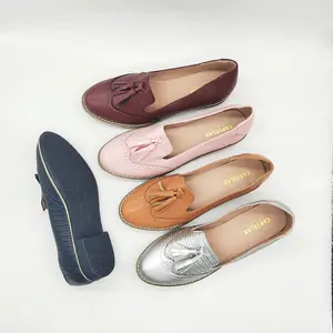Escarpins plats de haute qualité chaussures plates décontractées pour femmes mocassins en cuir à pampilles chaussures pour femmes et dames