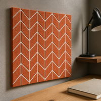 Autocollants muraux décoratifs en feutre PET à motif chevrons pour salon, chambre, salle multimédia, bureau à domicile
