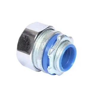 Conector de conduíte hexagonal de aço galvanizado elétrico à prova d'água, conector de 1/2 polegadas DPJ