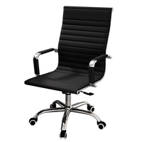 Chaise de bureau pivotante en cuir ergonomique - Conception ergonomique pour une longue séance assise confortable pour le personnel et les conférences