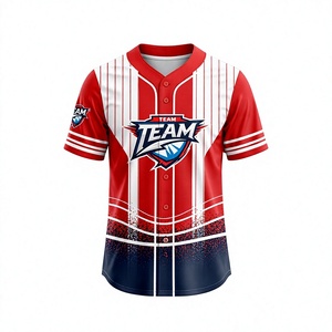 Camiseta de Béisbol Juvenil Sublimada Personalizada, Uniforme de Equipo Infantil, Ligera, Transpirable, con Botones, OEM - Product Image 1