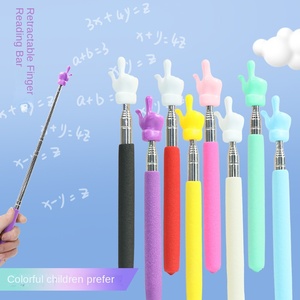 Bâton <span class=keywords><strong>télescopique</strong></span> en acier inoxydable, fouet d'enseignement pour lecture de doigts pour enfants, stylo fouet d'enseignement à la maison de l'enseignant pendant les cours - Product Image 2