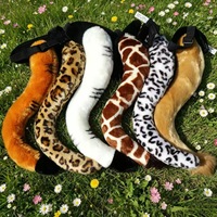Jouets en peluche créatifs en forme de queue d'animaux simulés (tigre, léopard, lion) avec rembourrage en coton PP et polyester, vente en gros, accessoires de spectacle pour enfants
