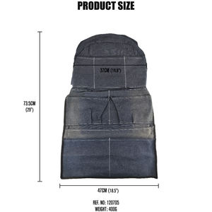 Organizador de Asiento Trasero de Coche de Tela Vaquera de Lujo con Bolsillos de Almacenamiento y Dispensadores de Bolsas - Product Image 2