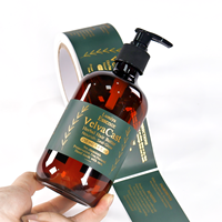 Étiquettes personnalisées de luxe pour cosmétiques, autocollants pour bouteilles d'huile végétale verte pour marques de soins de la peau, directement de l'usine