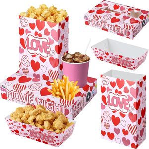 Artículos para Fiestas de San Valentín, Bandejas de Papel para Aperitivos con Diseño de Corazón y <span class=keywords><strong>Amor</strong></span>, Bolsas para Palomitas para Fiestas en Casa, Cumpleaños, Cine - Product Image 1