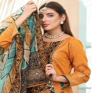 Trajes Étnicos Pakistaníes para Mujer, Shalwar Kameez de 3 Piezas, Algodón, Estilo Formal, Secado Rápido, para Todas las Temporadas, Adulto - Product Image 3