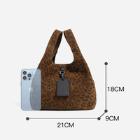 Tas Tangan Kulit Sapi Suede Motif Macan Tutul Vintage, Tas Selempang Kulit Asli Premium Model Bucket Elegan untuk Wanita