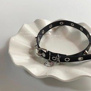 Collar gótico exclusivo transfronterizo con estrella de cinco puntas, collar de gatito estilo punk rock oscuro, cadena para clavícula de la subcultura gótica. - Product Image 3