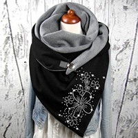 Écharpe d'hiver imprimée avec des chats pour femmes, Foulard pour envelopper le cou, châle Long, à la mode,