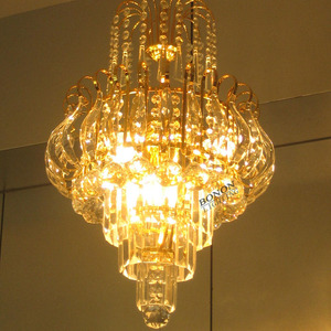 โคมไฟระย้าคริสตัลสีทองทันสมัยปรับความสูงได้โคมระย้าร่วมสมัยสำหรับโรงแรมวิลล่าบันไดโคมไฟแฟนซีขนาดเล็กขายส่ง - Product Image 3