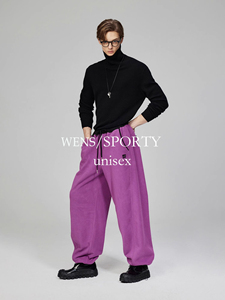 Conjunto Deportivo Unisex de Forro Polar, Sudadera con Cuello en V y Pantalones, Corte Holgado, Estilo Casual para Otoño, Manga Larga, Color Sólido, Cierre con Cordón - Product Image 2