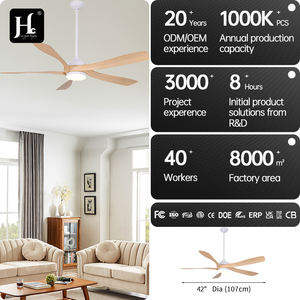 Modern 52-inch Remote Control LED Light Fan, 6-Speed BLDC Wooden Blade Low Profile <b>Living</b> <b>Room</b> Fan - Product Image 4