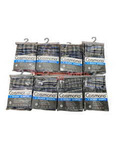 Boxer da <span class=keywords><strong>Uomo</strong></span> a Vita Media in Cotone con Stampa a Quadri, Intimo Traspirante, Slip Maschili - Product Image 1