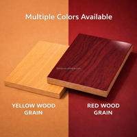 Panneau en MDF mélaminé 8 mm-21 mm E1 résistant à l'humidité, grain de bois brillant pour meubles