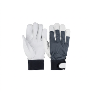 Gants de travail en cuir antidérapants JNA GROUP blancs et gris avec bracelet réglable, gants de sécurité polyvalents, épaisseur 4 mil, sans silicone - Product Image 1