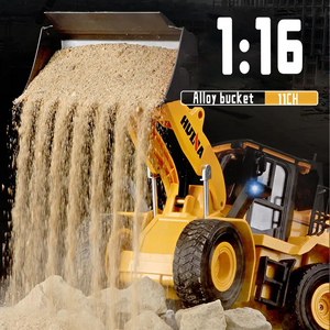 Modèle de camion de construction RC <span class=keywords><strong>Huina</strong></span> 1552 1/16 10 canaux, camion chargeur RC, véhicule d'ingénierie 4x4, <span class=keywords><strong>bulldozer</strong></span> RC en métal - Product Image 6