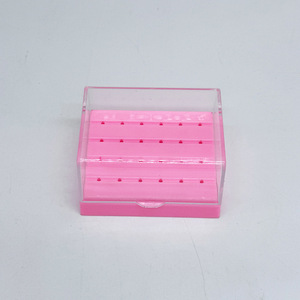 Caja de plástico para fresas de 24 orificios, soporte para fresas, materiales dentales, caja de almacenamiento de plástico para fresas dentales de alta y baja velocidad - Product Image 1