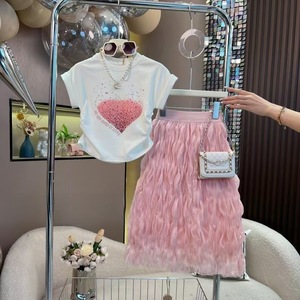 Conjunto de Falda y Blusa de Algodón para Niñas, Estilo Veraniego 2025, Chic, Manga Larga, Dos Piezas, Éxito en <span class=keywords><strong>TikTok</strong></span> - Product Image 3