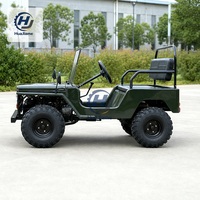 Chariot utilitaire Huajia 150CC 4 temps à essence, style rétro vert olive, châssis en acier, buggy des dunes, vitesse maximale de 80 km/h pour le transport