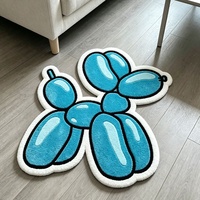 Tapis tufté fait main sur mesure, tapis en laine acrylique de qualité supérieure, tapis shaggy 3D en forme de chien ballon de dessin animé, de haute qualité pour la décoration intérieure
